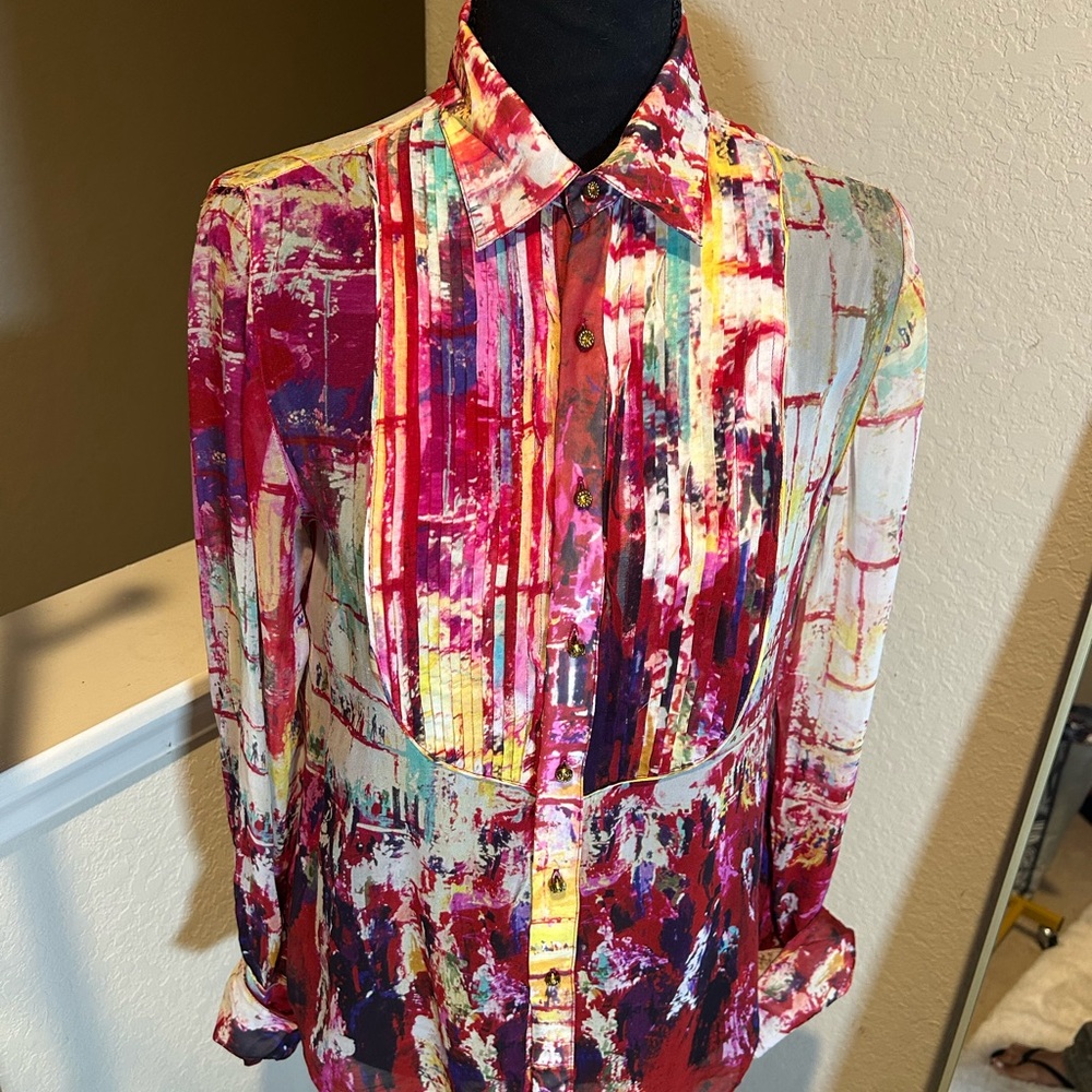 Robert Graham LeRoy NEIMAN #WEARABLEART Vibrant Abstract Button Down Shirt